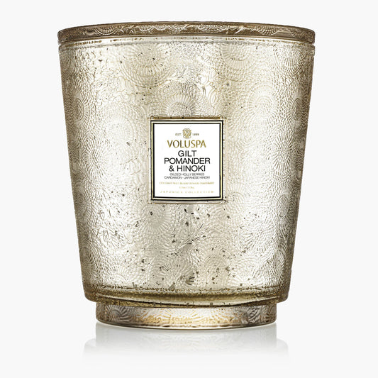 Gilt Pomander & Hinoki - 5 Wick Hearth Candle