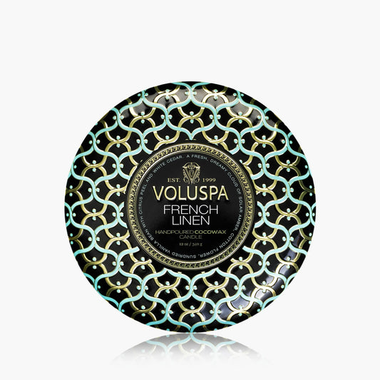 French Linen - 3 Wick Tin Candle